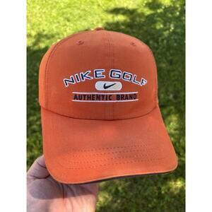 Vintage Y2K Nike Golf Strapback Orange Adjustable Back